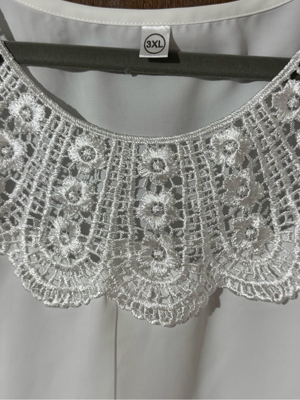 Women's White Lace-Detail Tunic Blouse Sz 3XL - Picture 2 of 9